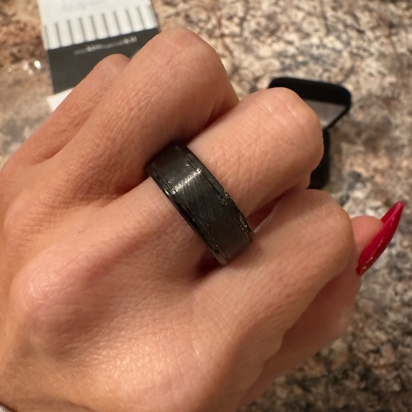 Men’s Black Tungsten Wedding Ring - Picture 3 of 7